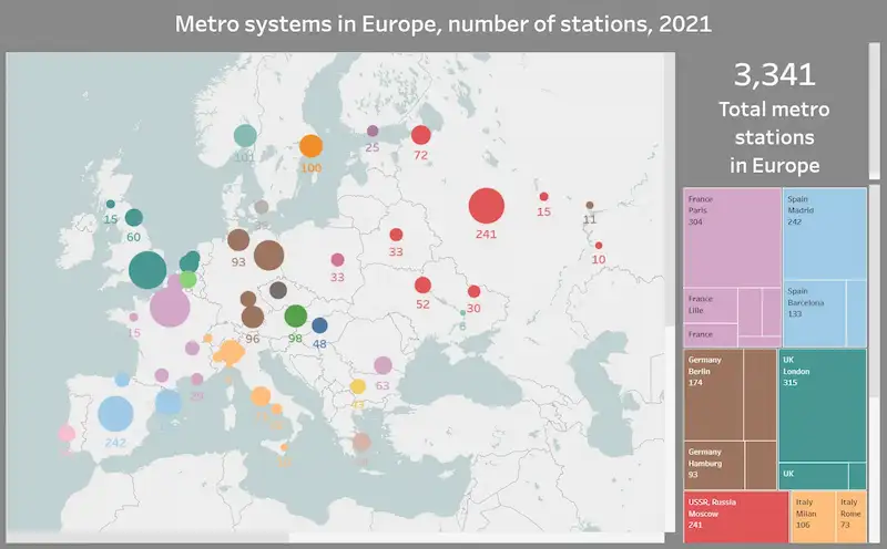 Image of an example Tableau project, World map